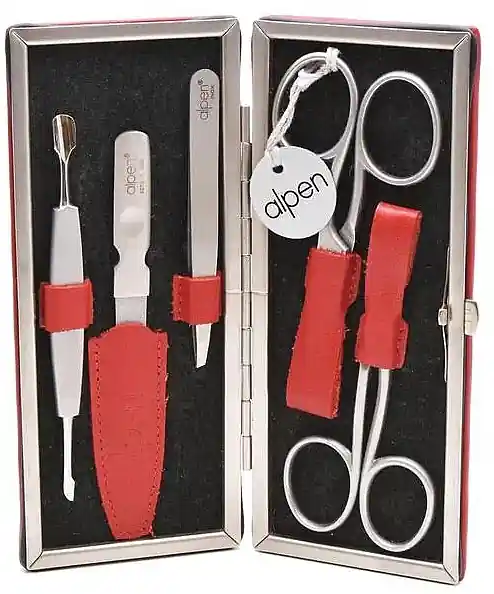 Manicure Set, 5 tools, 6882R, red - Accessories