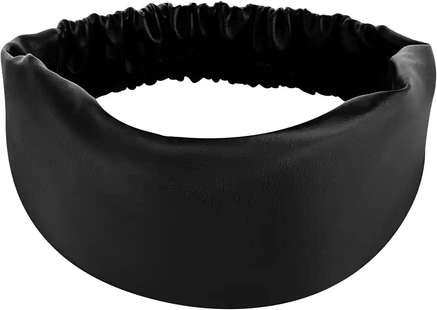 Headband "Faux Leather Classic", straight, black - Accessories