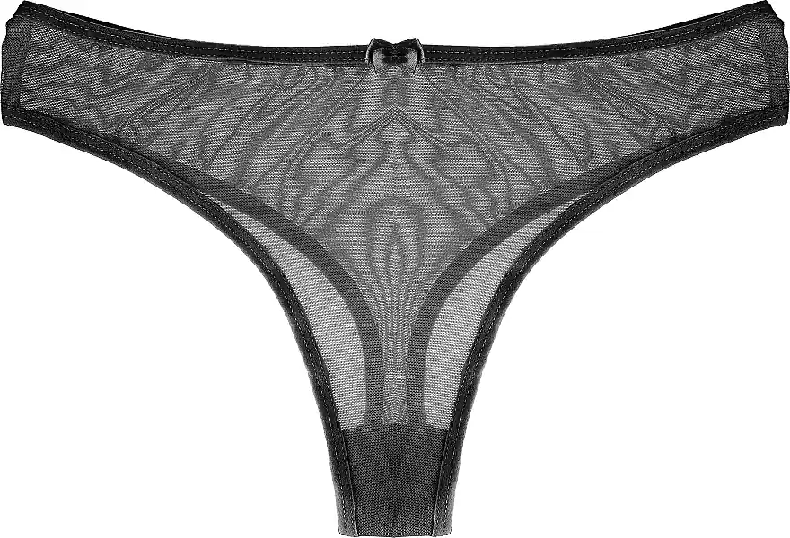 Transparent Mesh Thong Panties, black - Clothes