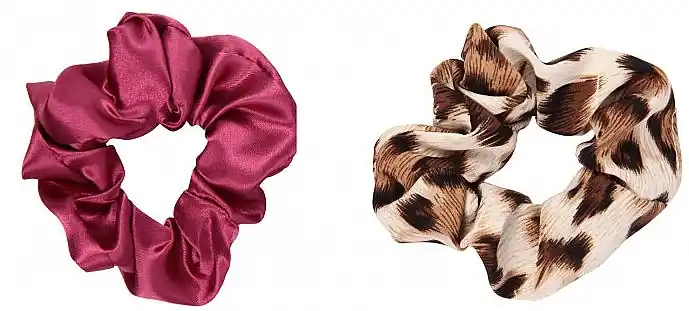 Scrunchies FA-5863, red with leopard print