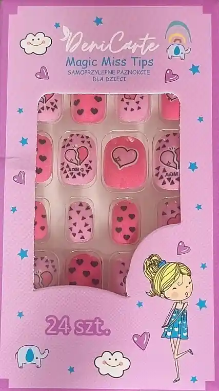 Self-Adhesive Nails for Kids, 967 Heart, 24 pcs.