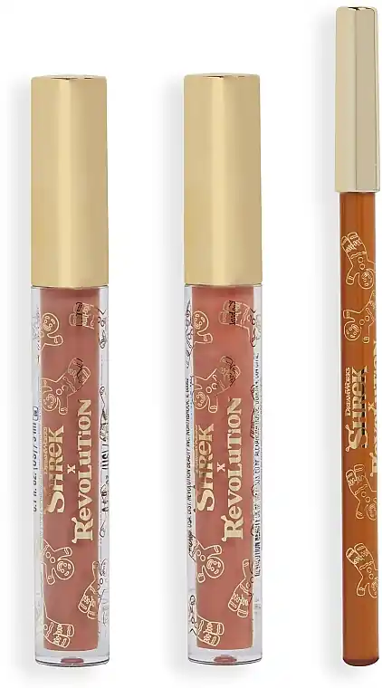 Makeup Revolution x Shrek Gingy Lip Kit (lipstick/3ml + lip/gloss/3ml + lip/liner/1g)