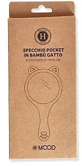 Cat Bamboo Mirror with Handle - Accessories