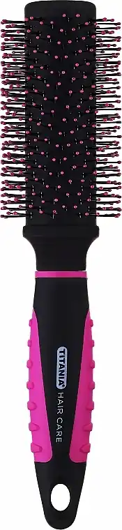 Round Hair Brush, 23 cm, black/pink - Accessories