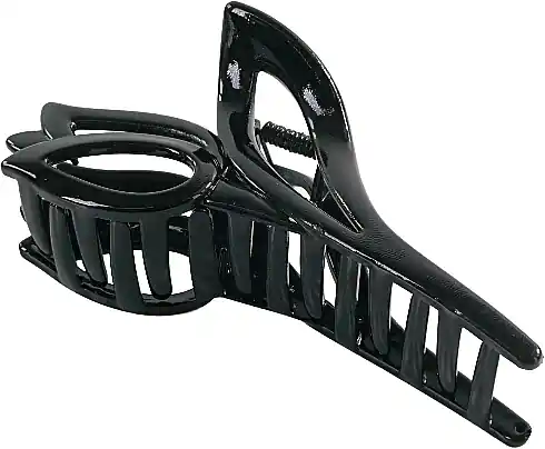 Flower-shaped black hair claw clip