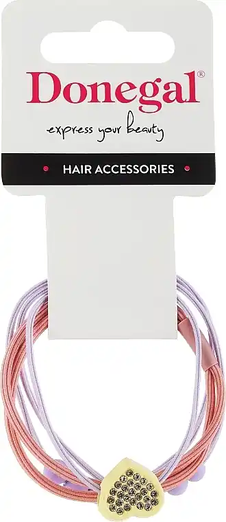 Hair tie FA-5697+2, peach + lilac