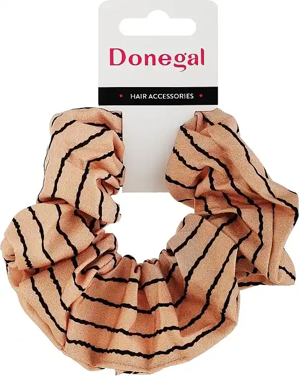 Textile Hair Band, FA-5869, Beige with Black Stripes