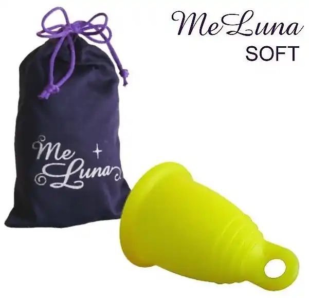 Menstrual Cup with Ring, size M, yellow - Accessories
