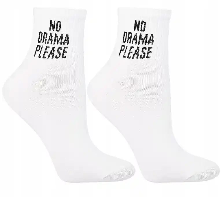 Women's socks with inscriptions, white - Clothes
