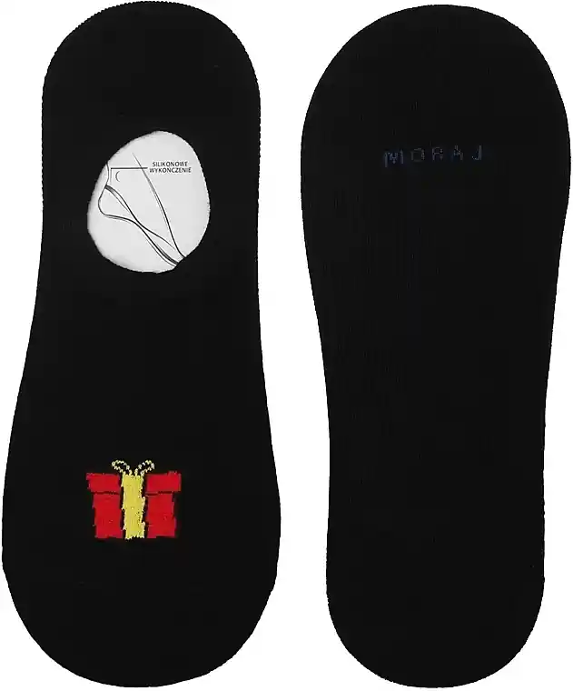 Women No Show Socks, CDBS250-007, black with gift print
