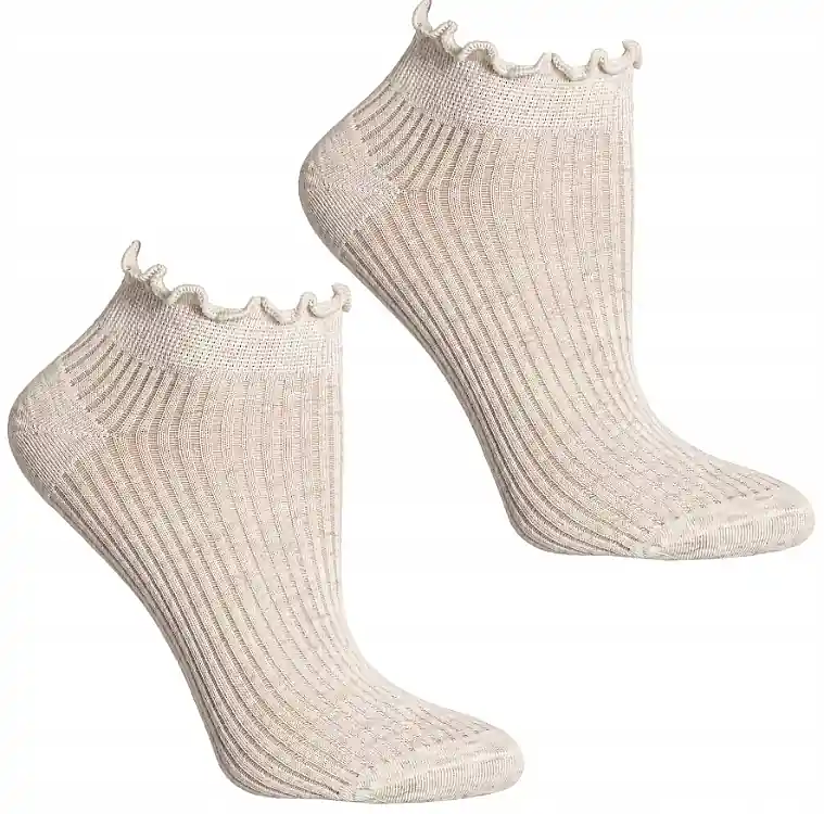 Women's cotton socks, cream-colored