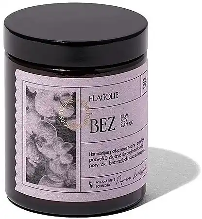 Lilac Scented Candle with Cap - Bath and Body