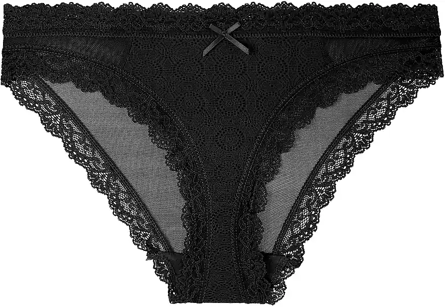 Women's Bikini Panties with Bow, BCL700-013, Black