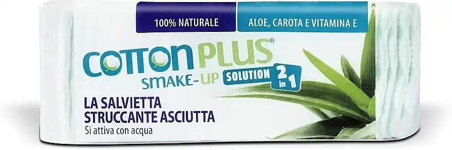 Water-activated makeup removal pads with aloe vera, 60 pcs