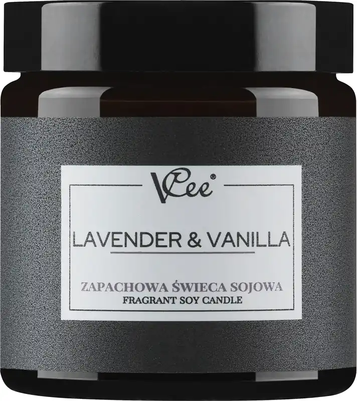 Lavender & Vanilla Scented Soy Candle - Bath and Body