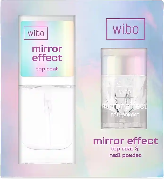 Wibo Mirror Effect Nail Powder & Top Coat (n/top 8.5ml + n/powder) - Nails