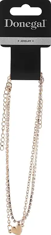 Golden Necklace with Heart 6424 - Costume jewelry