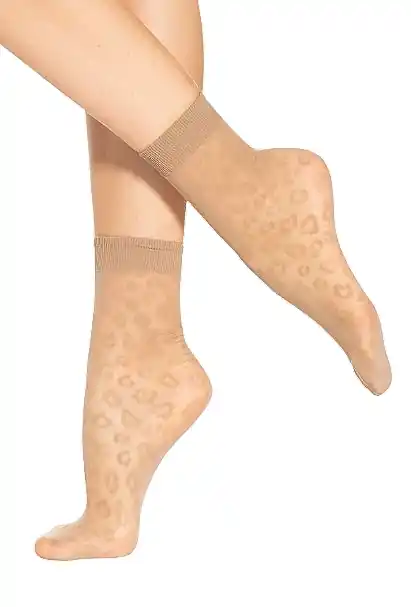 Women Socks 'Spring Vibes Wz. 02', 15 Den, latte - Clothes
