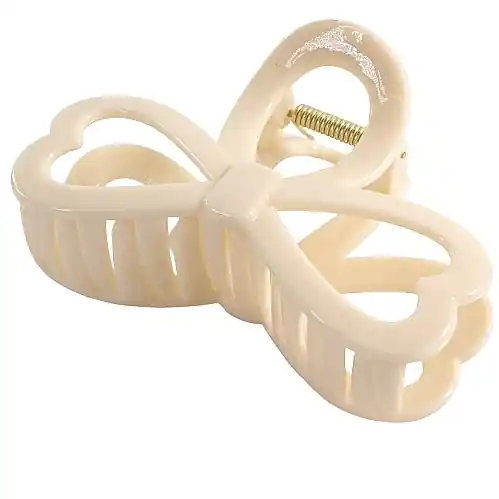 Claw Clip, light beige bow - Accessories