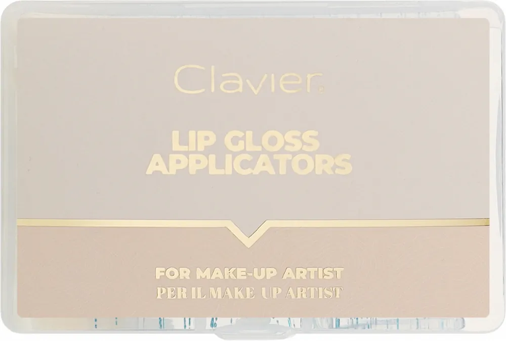 Lip Gloss Applicators in Case, white with blue glitter - Accessories