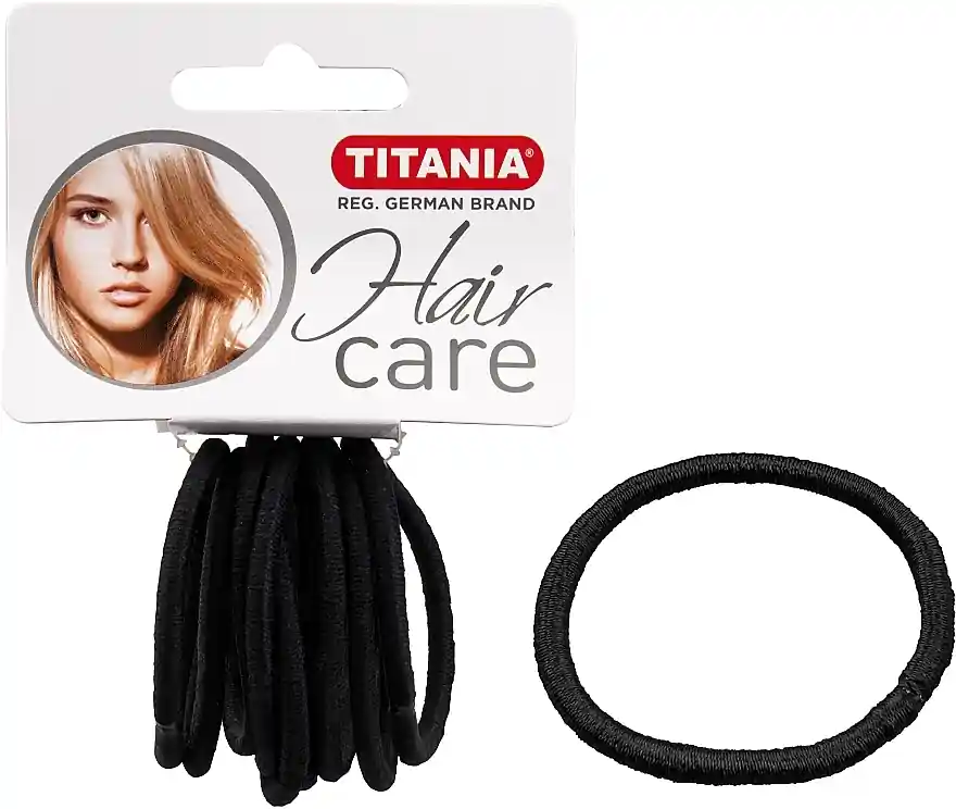 Elastic Hair Band, black, 4mm, 9pcs - Accessories