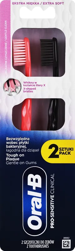 Extra Soft Toothbrush Set, Coral + Black - Bath and Body