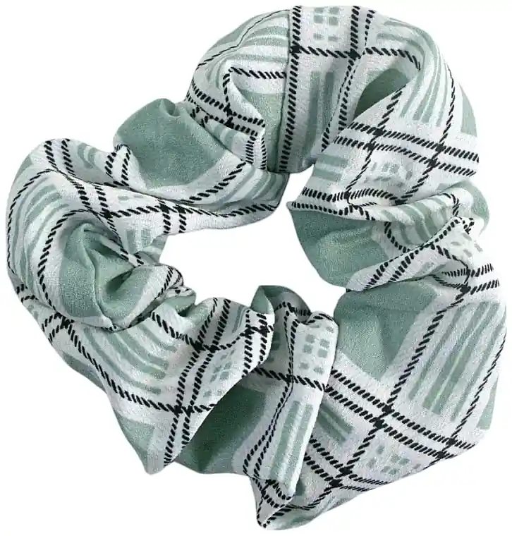 Checkered Hair Tie, 11-12 cm, mint