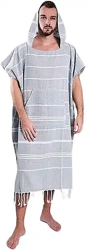 Men's Hammam Poncho, Grey - Accessories