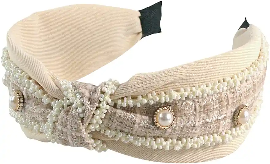 Rhinestone Hair Band, beige - Accessories