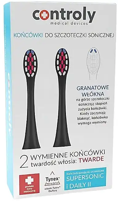 Electric Toothbrush Head, hard, black - Bath and Body