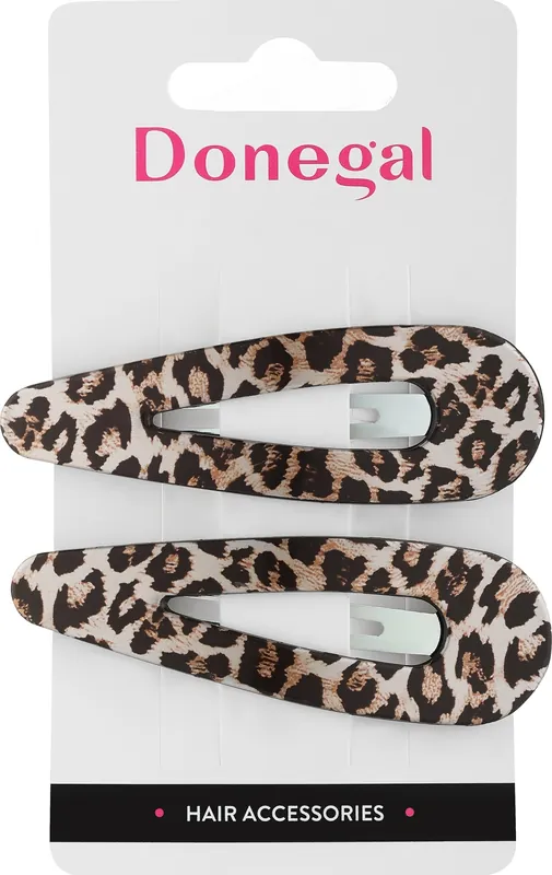 Hair Clips FA-5655+1, 2pcs, Leopard Print