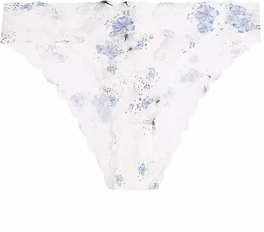Bikini Panties bcl550-009, white with blue flowers