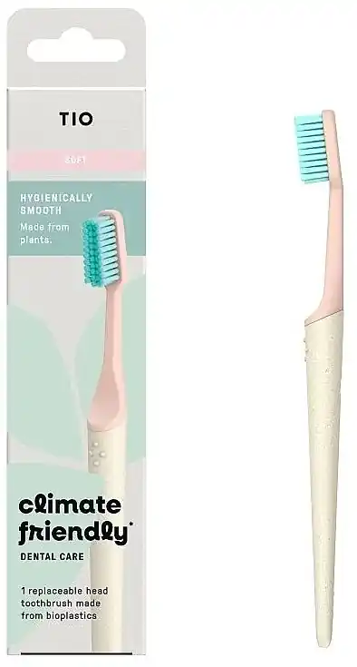 Toothbrush with Replaceable Head, soft, pink and beige - Bath and Body