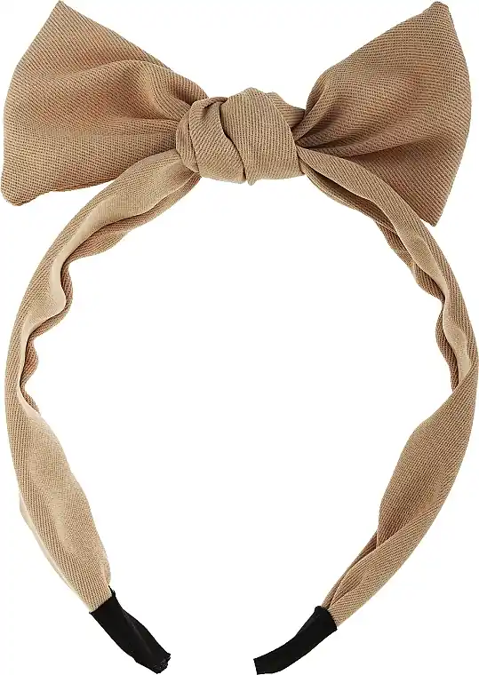 Headband, FA-5613, beige, bow