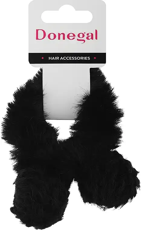 Hair Tie FA-5678+1, black with pompoms