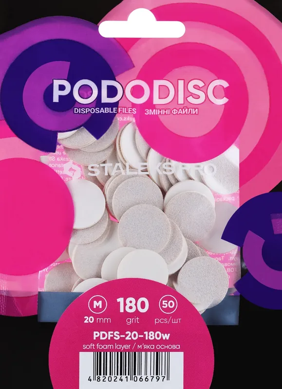 White Pododisc Refill, M, 180 grit - Accessories