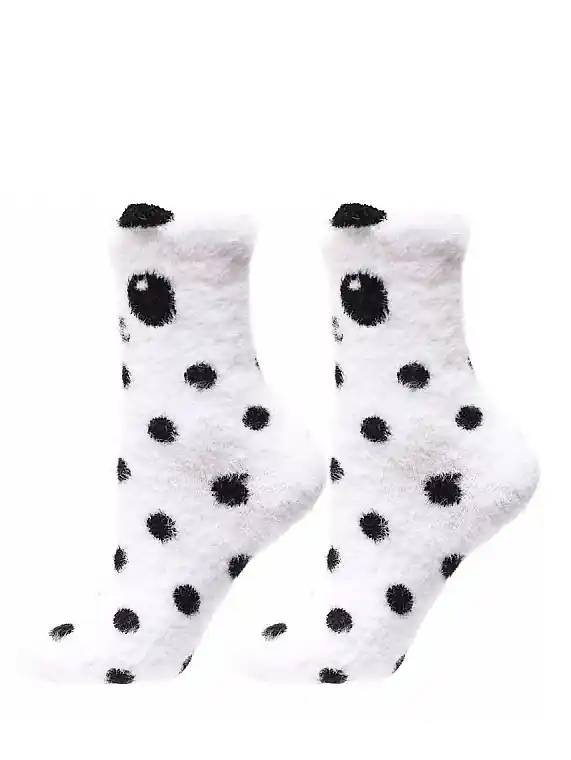 Women's socks, CDC400-520, white with polka dots