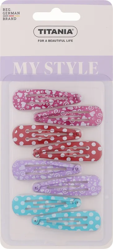 Metal Claw Clip 'Triangle', 8 pcs, multicolor - Accessories