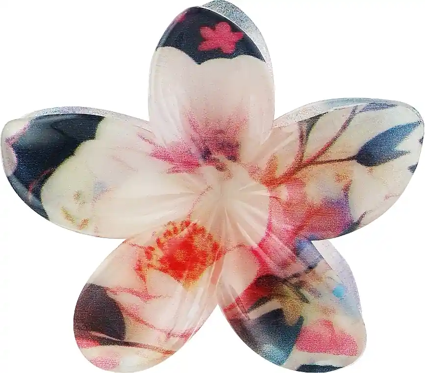 Hair Clip, FA-5745, with Pink and White Flower Design