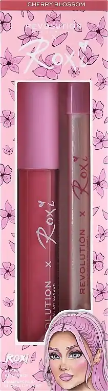 Makeup Revolution x Roxi Cherry Blossom Lip Set (lip/pencil/1g + lip/gloss/3ml)