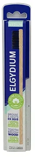 Wooden Toothbrush, Medium, Black Bristles - Bath and Body