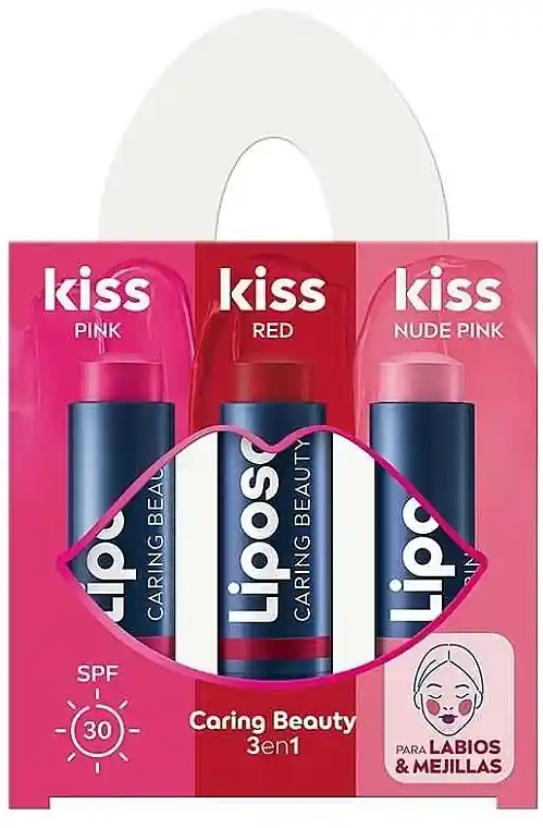 Liposan Caring Beauty 3 In 1 (lip/balm3x4.8g) - Makeup