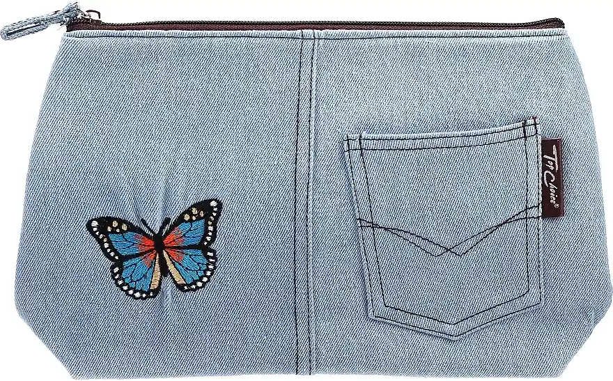 Makeup Bag "Motifs", 94767, blue with butterfly - Accessories