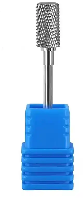 Flat Cylinder Carbide Nail Drill Bot, medium, blue - Accessories