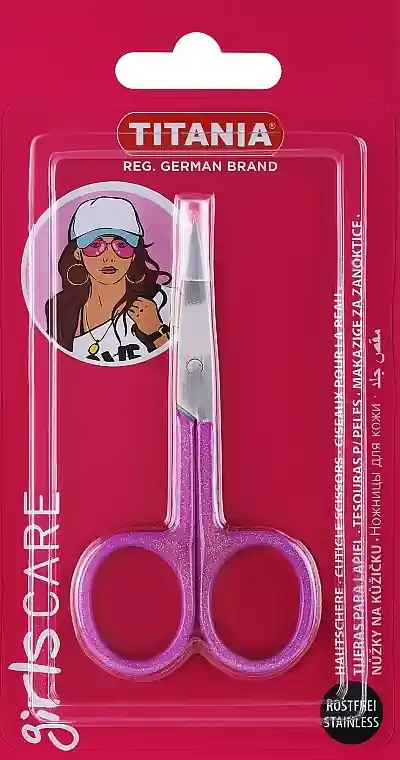 Cuticle Scissors, 8.5 cm, shiny purple, in blister - Accessories