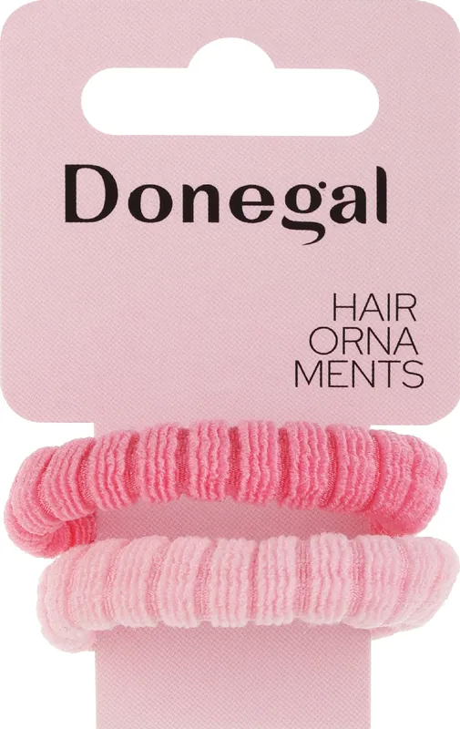 Hair ties 2 pcs., FA-5681, dark pink + pink ribbed