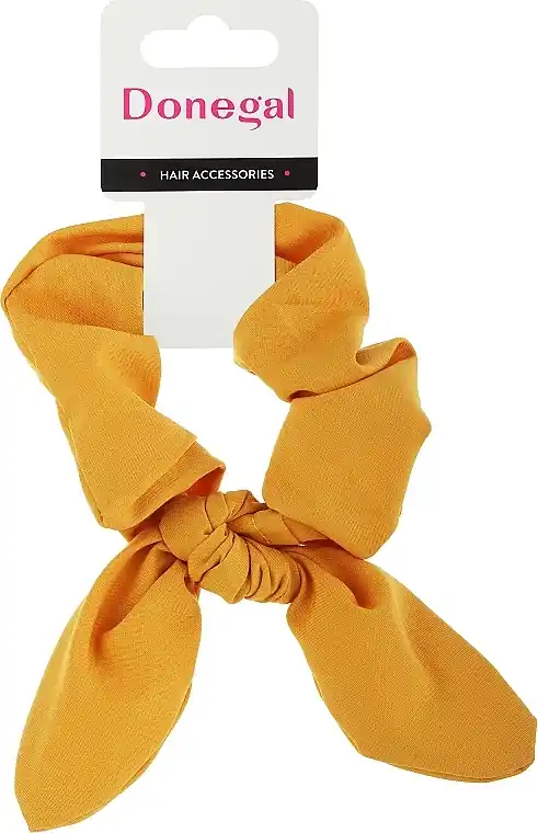 Hair scrunchie, FA-5658, yellow-mustard with ears