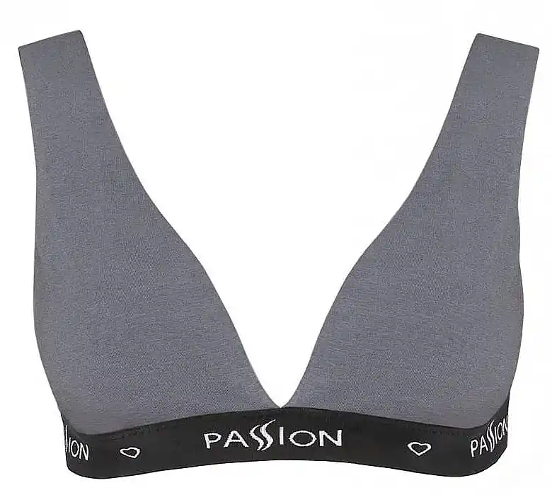 Cotton Sport Top with Deep Neckline PS015, dark grey - Clothes