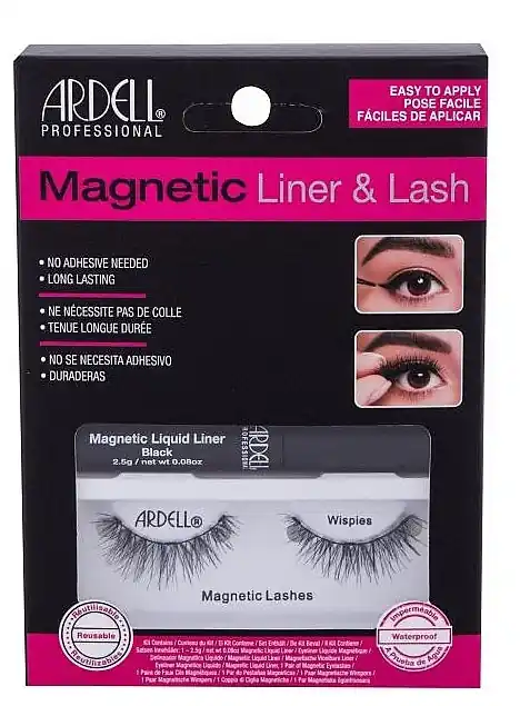 Ardell Magnetic Lash & Liner Lash Wispies (eye/liner/2.5g + lashes/2pc) - Makeup