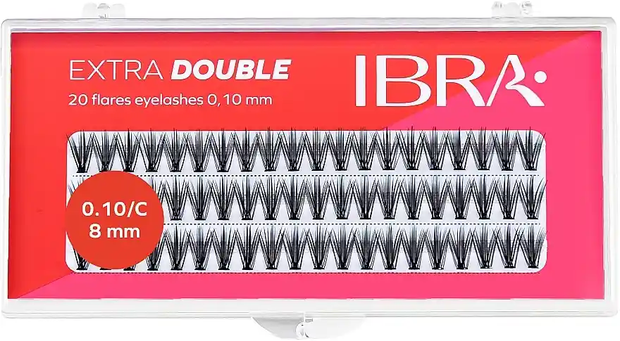 Ibra Extra Double 20 Flares Eyelash C 8 mm - Makeup